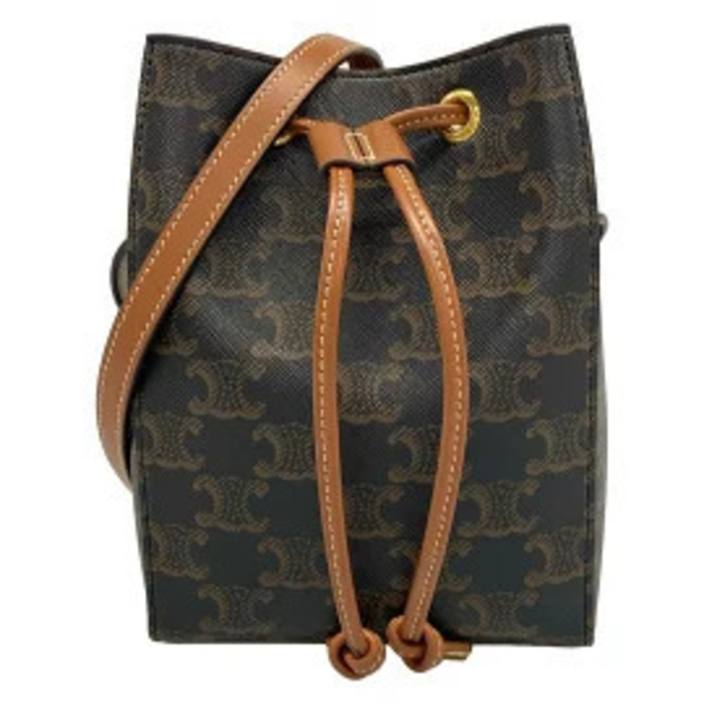 Celine Sailor Shoulder Bag Drawstring Tan